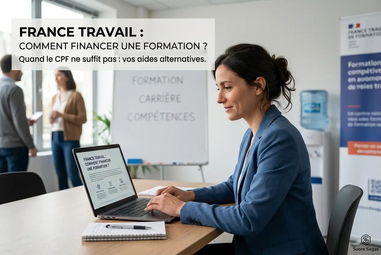 Mulher profissional em treinamento de finanças na França 2026