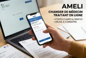 Pessoa visualizando o site AMELI no celular sobre troca de médico