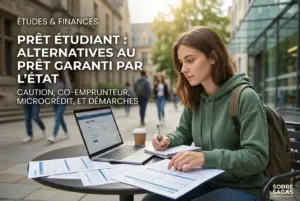 Jovem trabalhando ao ar livre sobre empréstimos estudantis em 2026